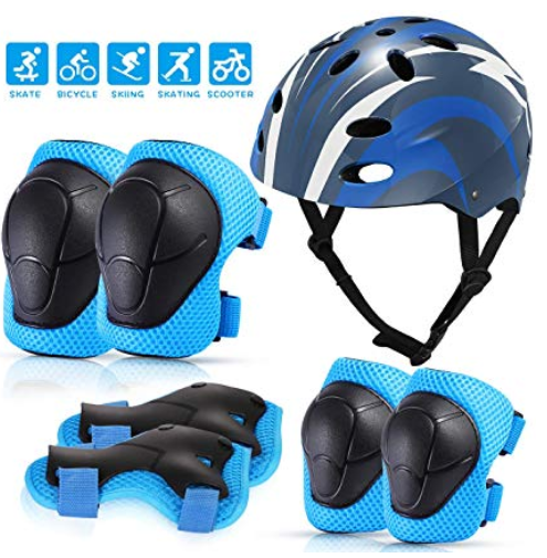 Childrens helmet hot sale and knee pads