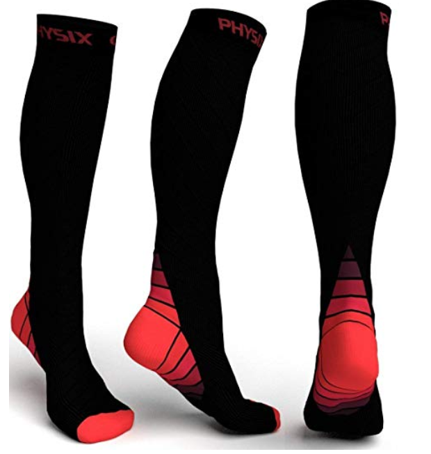 Physix Gear Sport Compression Socks for Men & Women 20-30 mmHg - Athletic Fit